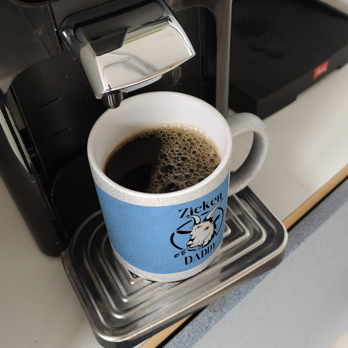 Ziegen Kaffeebecher mit Spruch Zicken DADDY