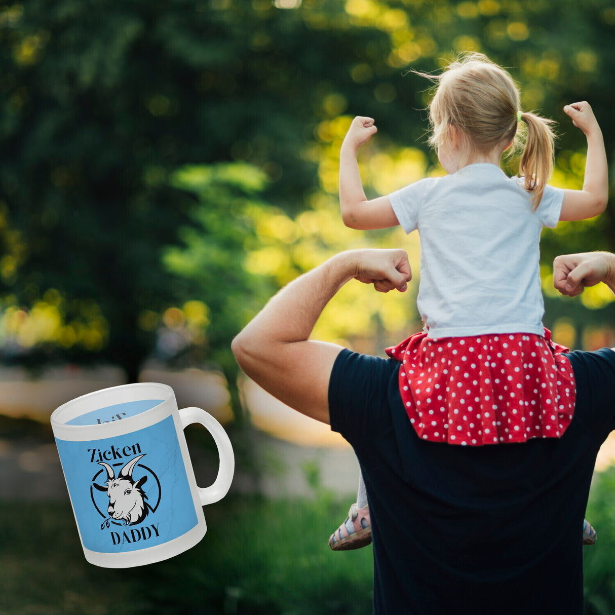 Ziegen Kaffeebecher mit Spruch Zicken DADDY