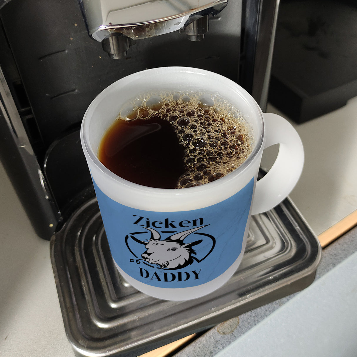 Ziegen Kaffeebecher mit Spruch Zicken DADDY