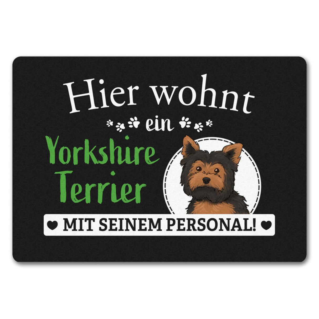 Hier wohnt ein Golden Retriever mit seinem Personal Fußmatte