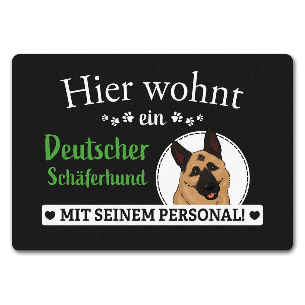 Hier wohnt ein Golden Retriever mit seinem Personal Fußmatte