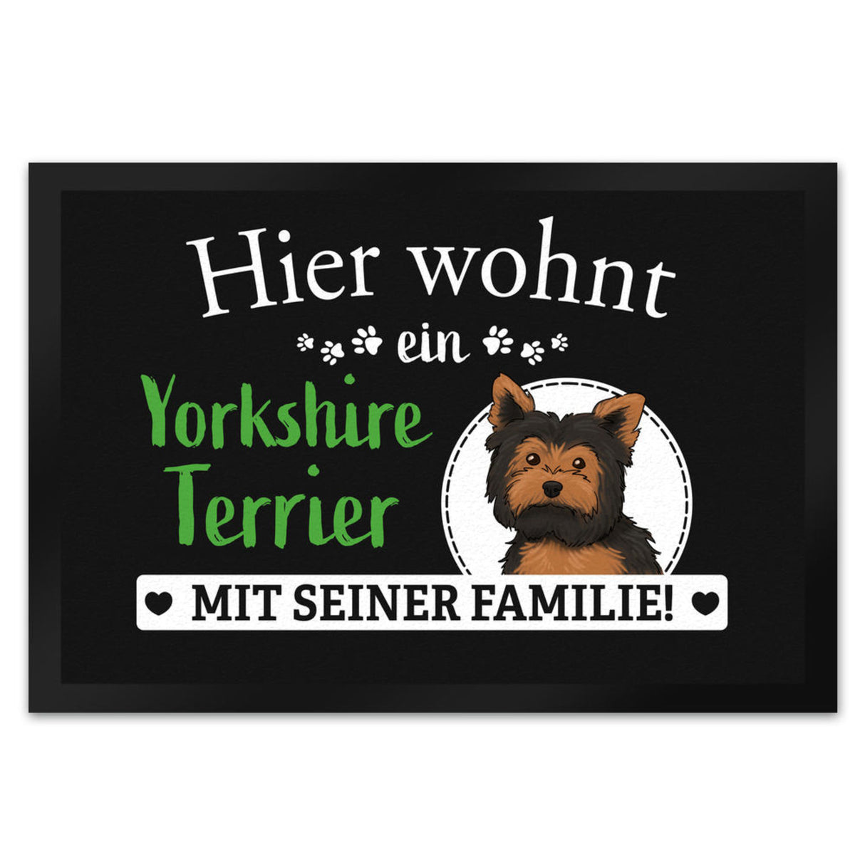 Hier wohnt ein Golden Retriever mit seiner Familie Fußmatte