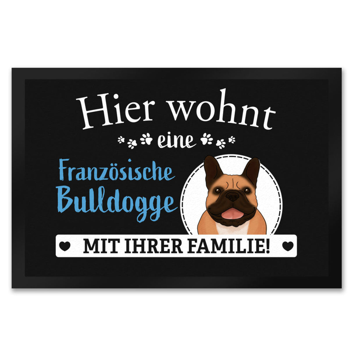 Hier wohnt ein Golden Retriever mit seiner Familie Fußmatte