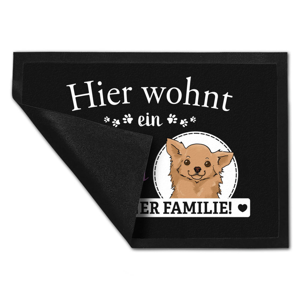 Hier wohnt ein Golden Retriever mit seiner Familie Fußmatte