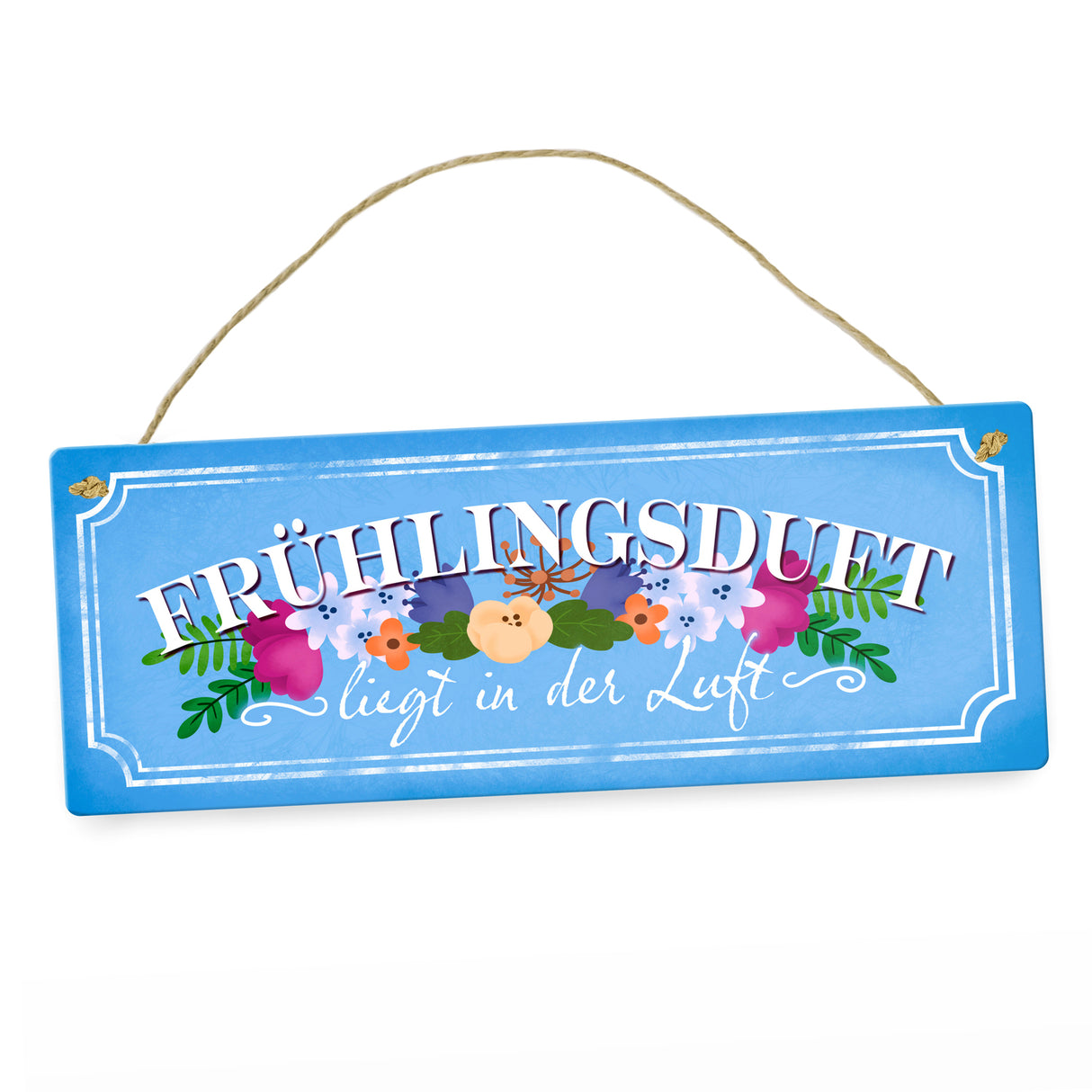 Frühlingsduft liegt in der Luft Metallschild in orange