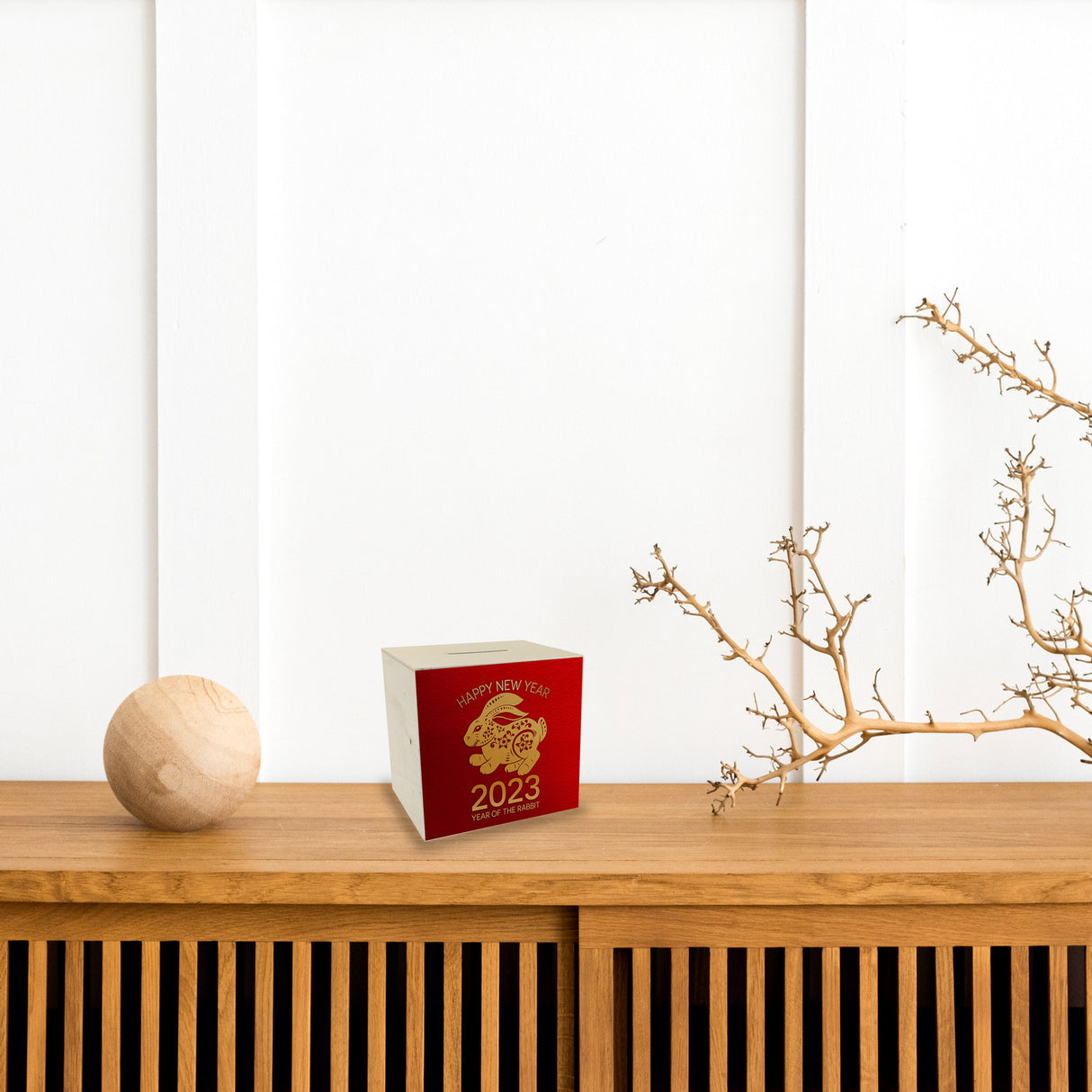 Happy Year of the Rabbit 2023 Spardose mit Kaninchen