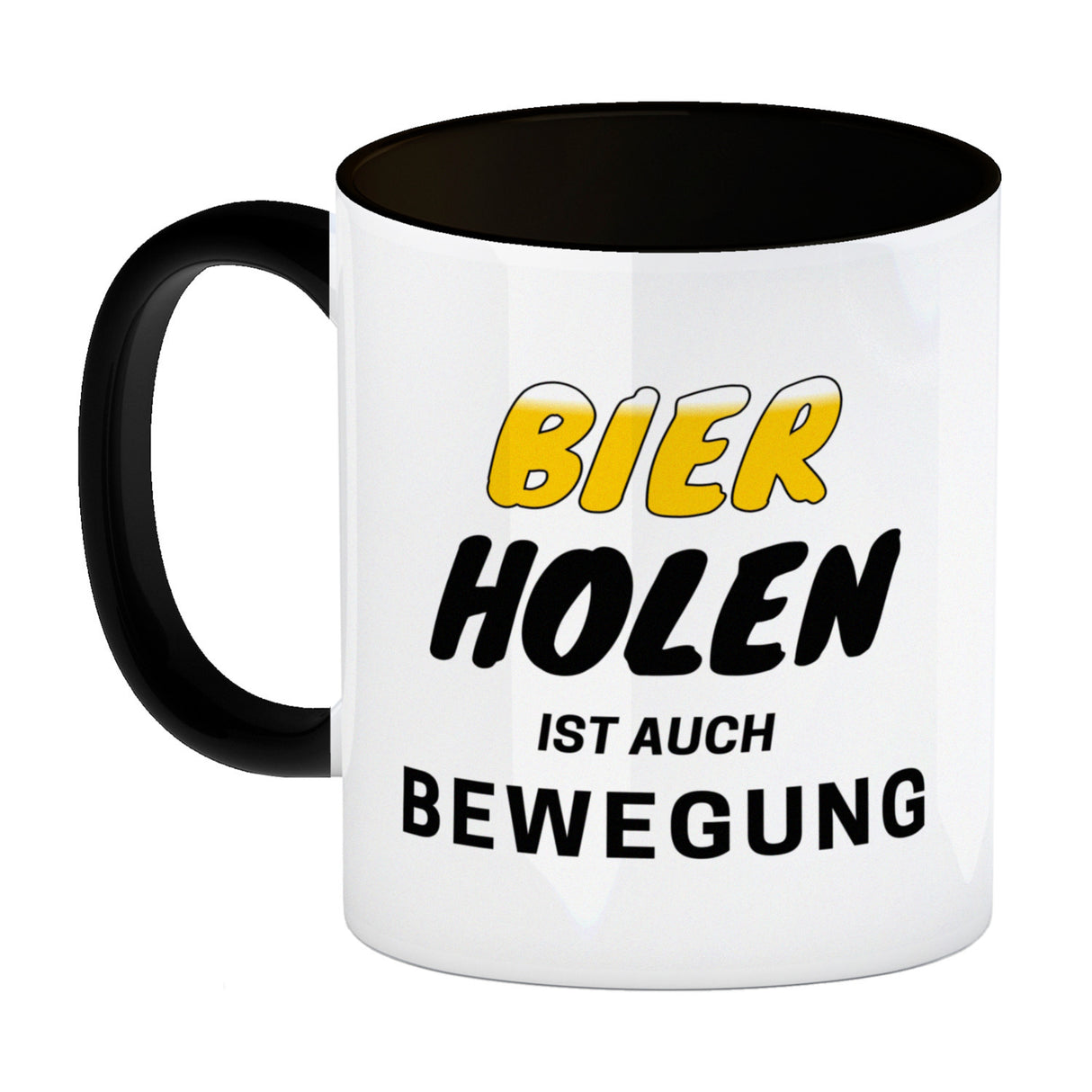 Bier Kaffeebecher mit Spruch - Bier holen ist auch Bewegung