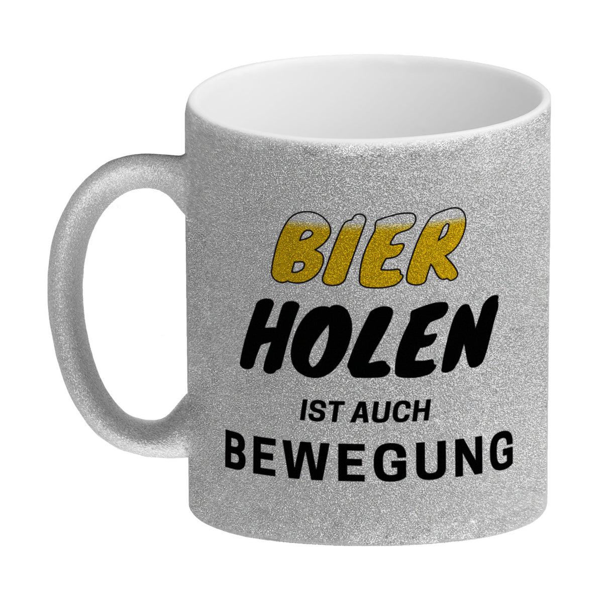 Bier Kaffeebecher mit Spruch - Bier holen ist auch Bewegung