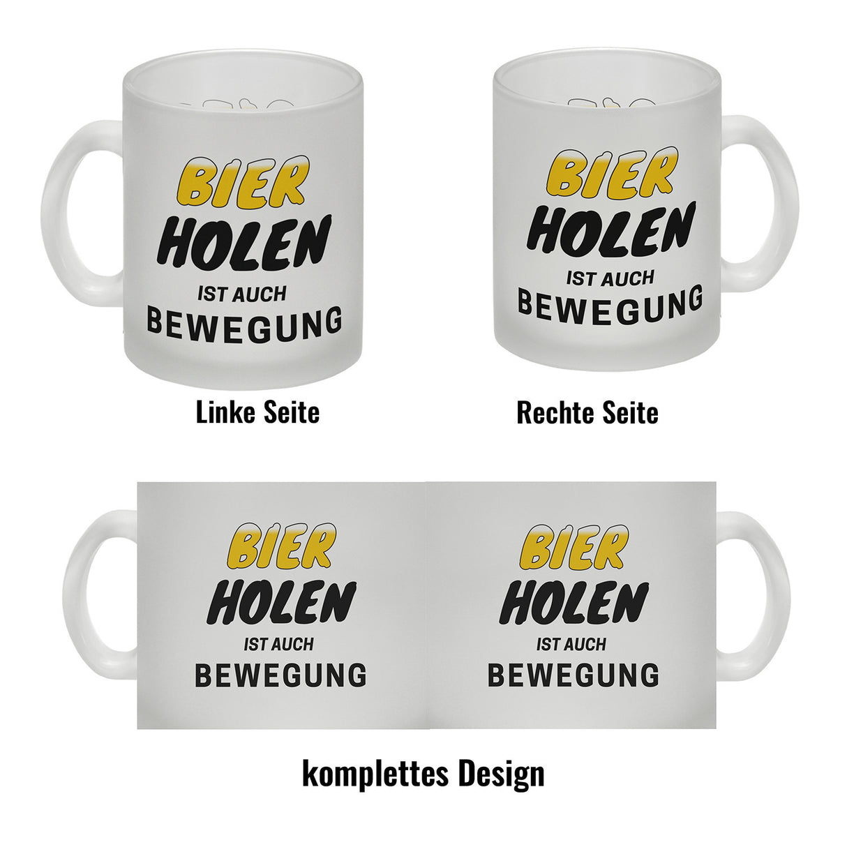 Bier Kaffeebecher mit Spruch - Bier holen ist auch Bewegung
