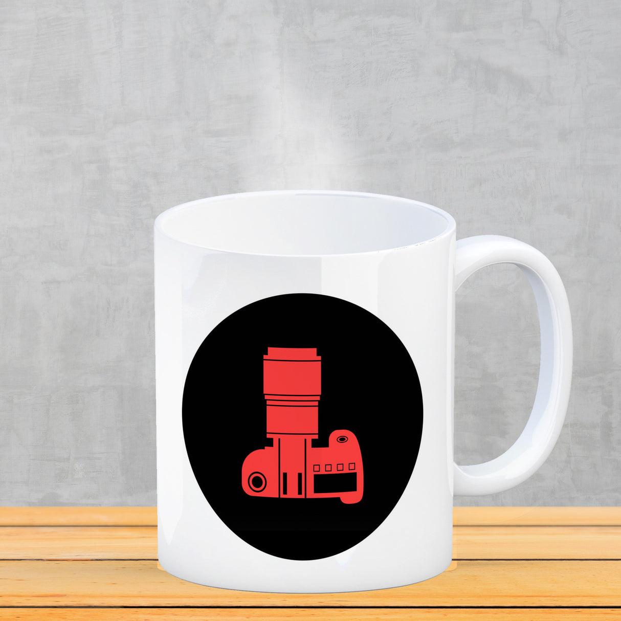 Fotografie Kaffeebecher mit Kamera Motiv