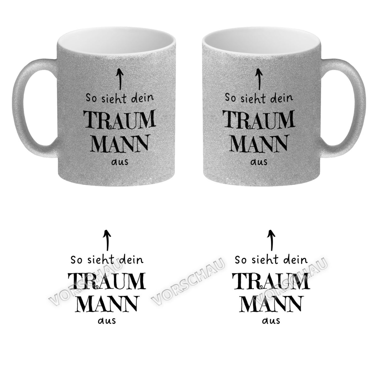 Traumfrau Kaffeebecher mit Spruch: So sieht deine Traumfrau aus