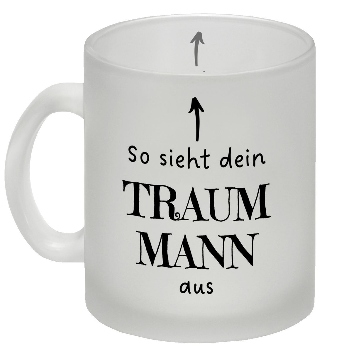 Traumfrau Kaffeebecher mit Spruch: So sieht deine Traumfrau aus