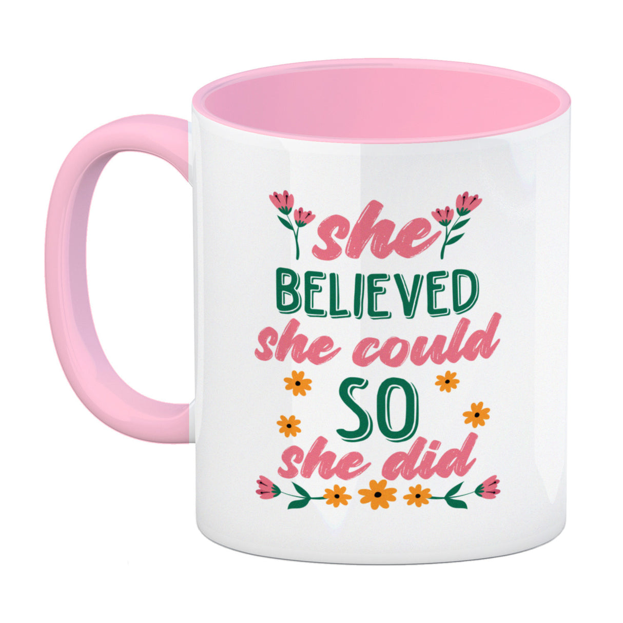 Motivation Kaffeebecher mit Spruch She believed she could so she did