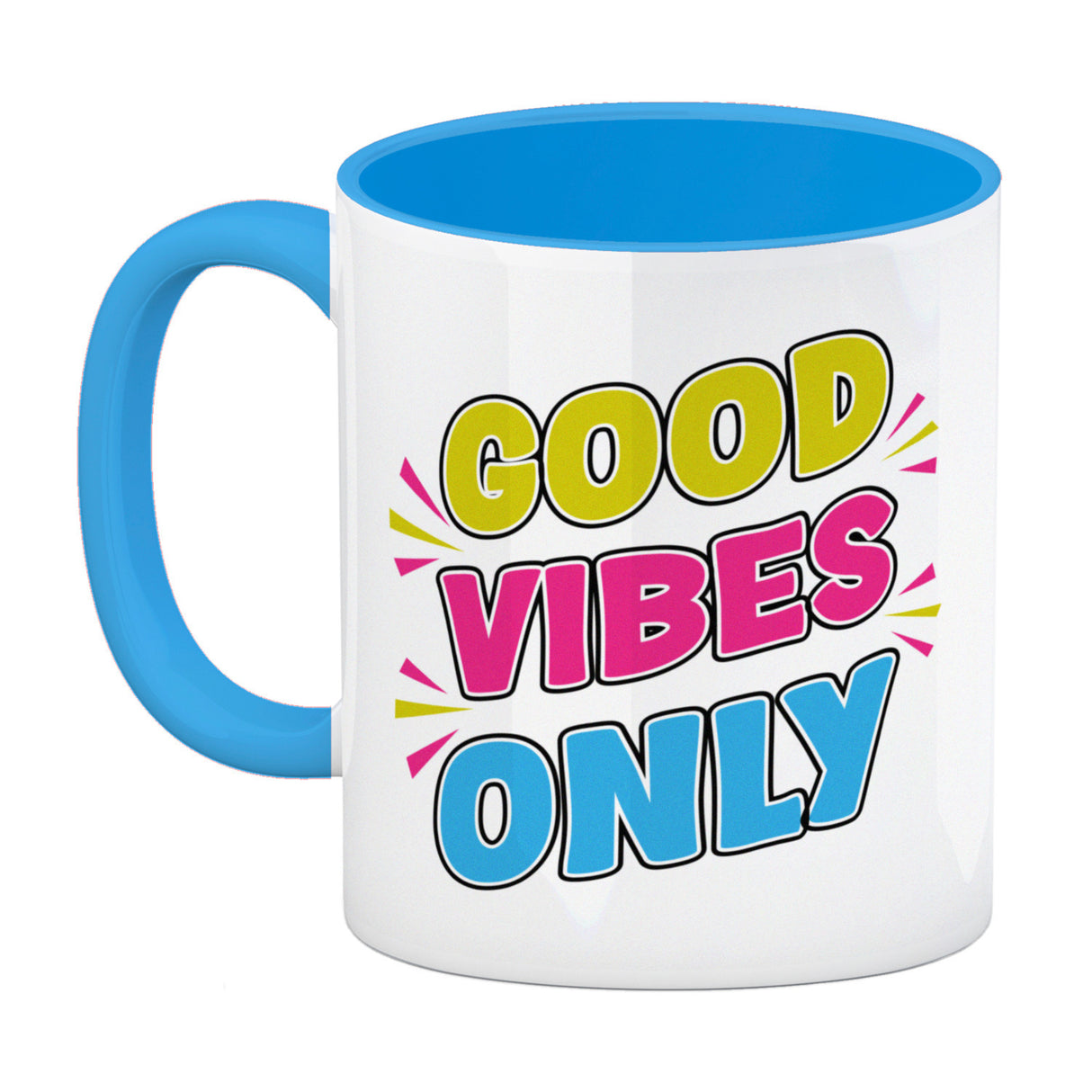 Good Vibes Only Kaffeebecher mit Spruch für Arbeitskollegen