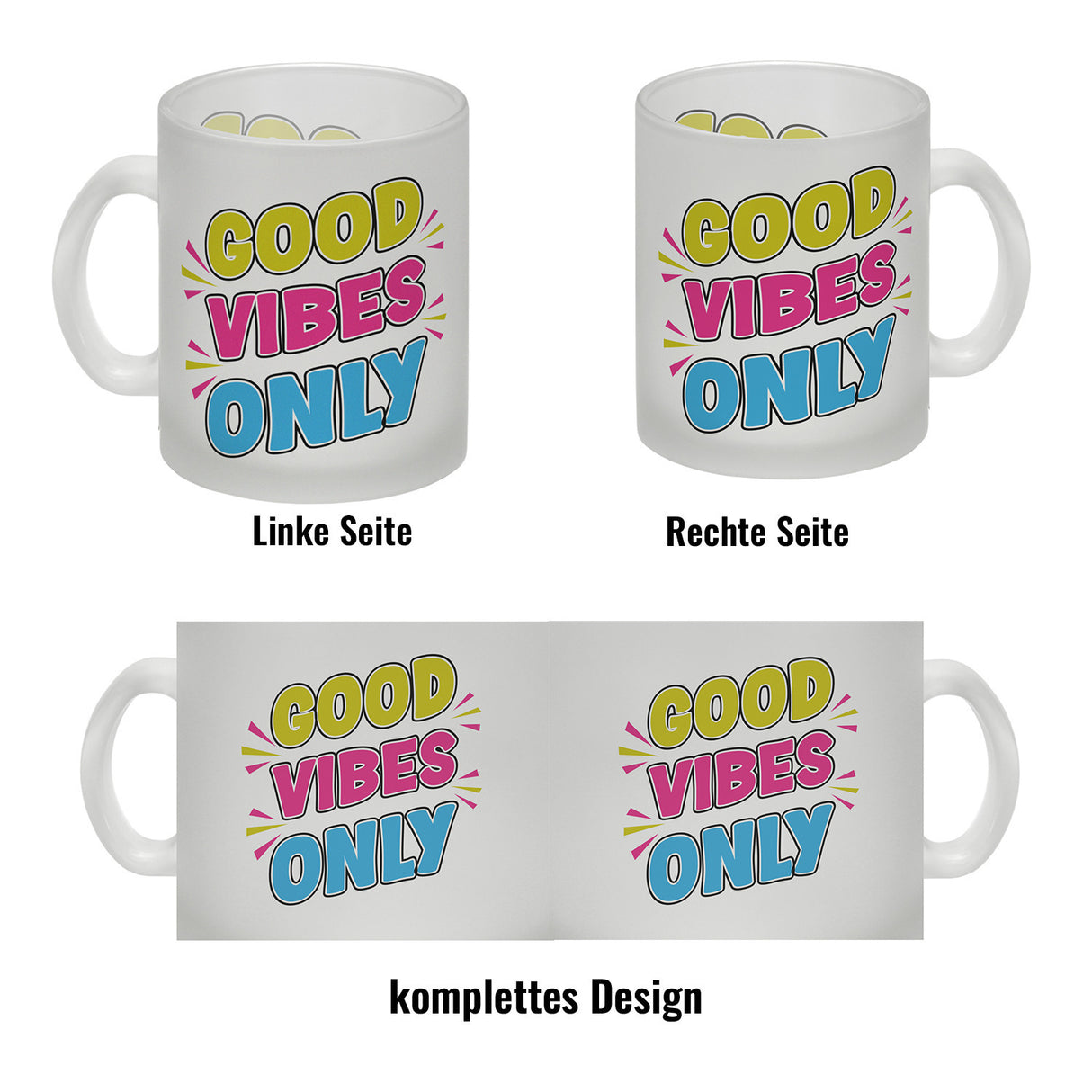 Good Vibes Only Kaffeebecher mit Spruch für Arbeitskollegen