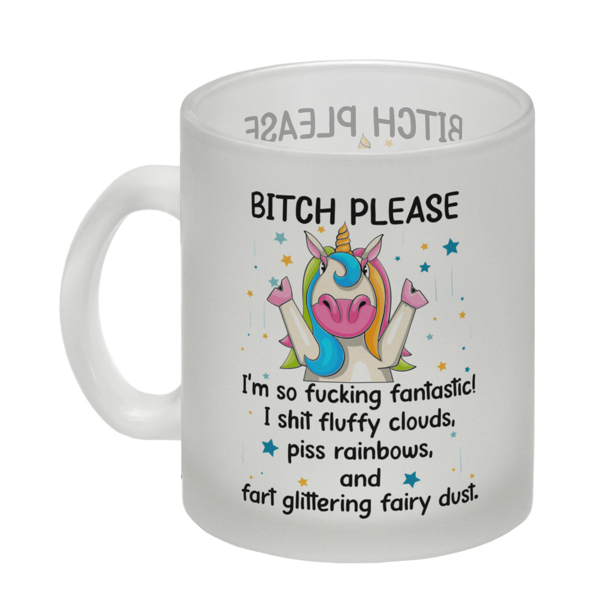 Einhorn Kaffeebecher mit Spruch - Bitch Please