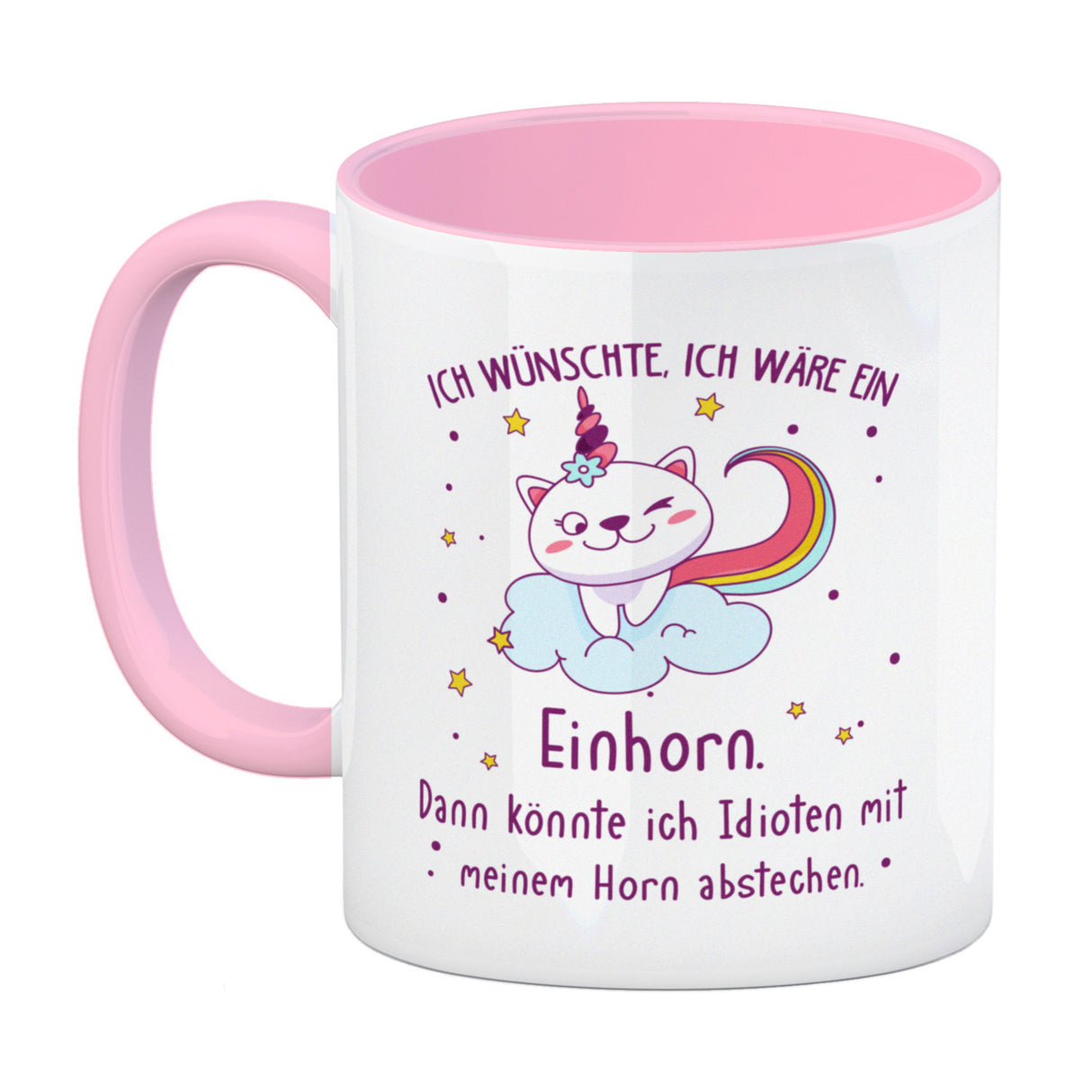 Katzen-Einhorn Kaffeebecher : Ich wünschte ich wäre ein Einhorn