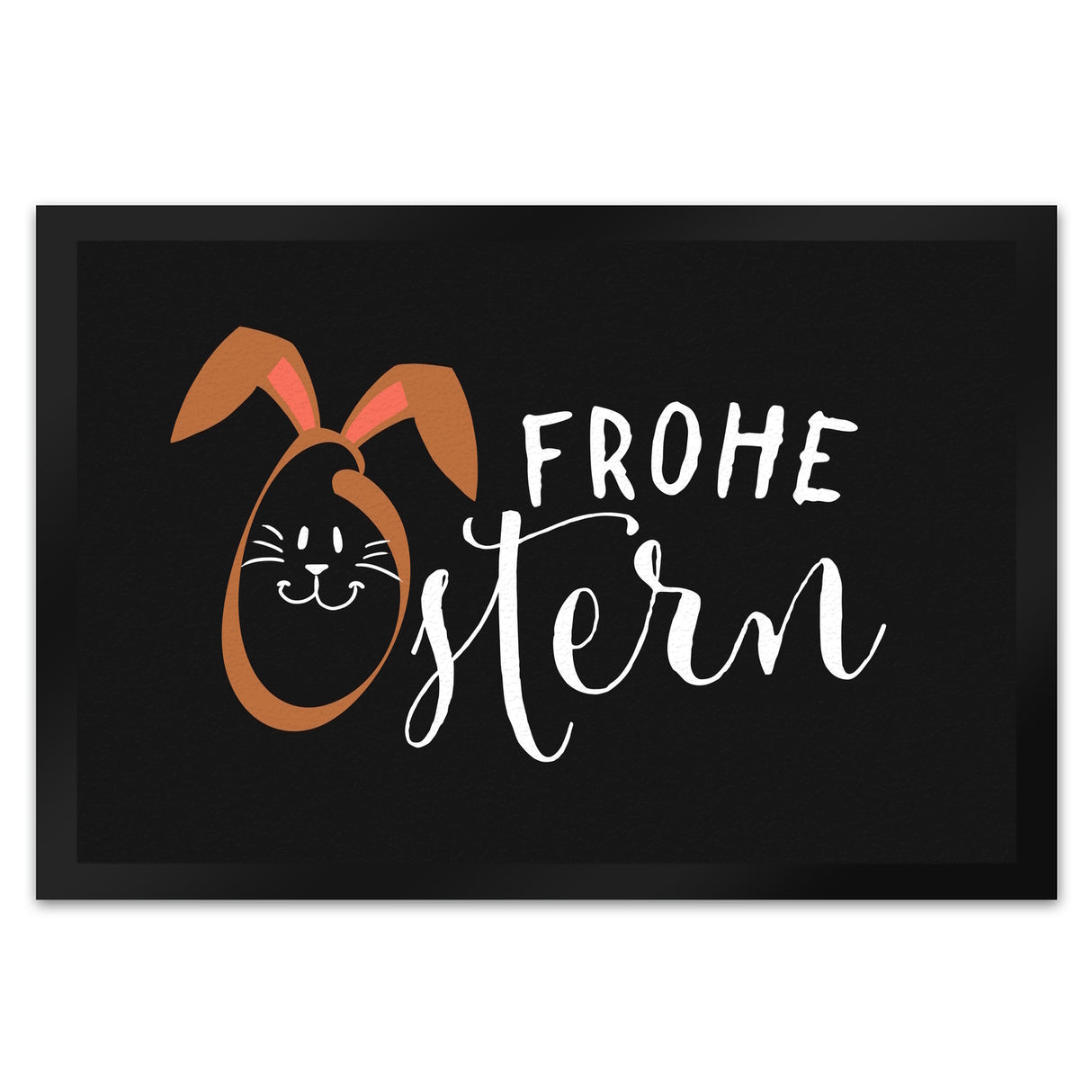 Frohe Ostern Fußmatte mit niedlichem Osterhasen