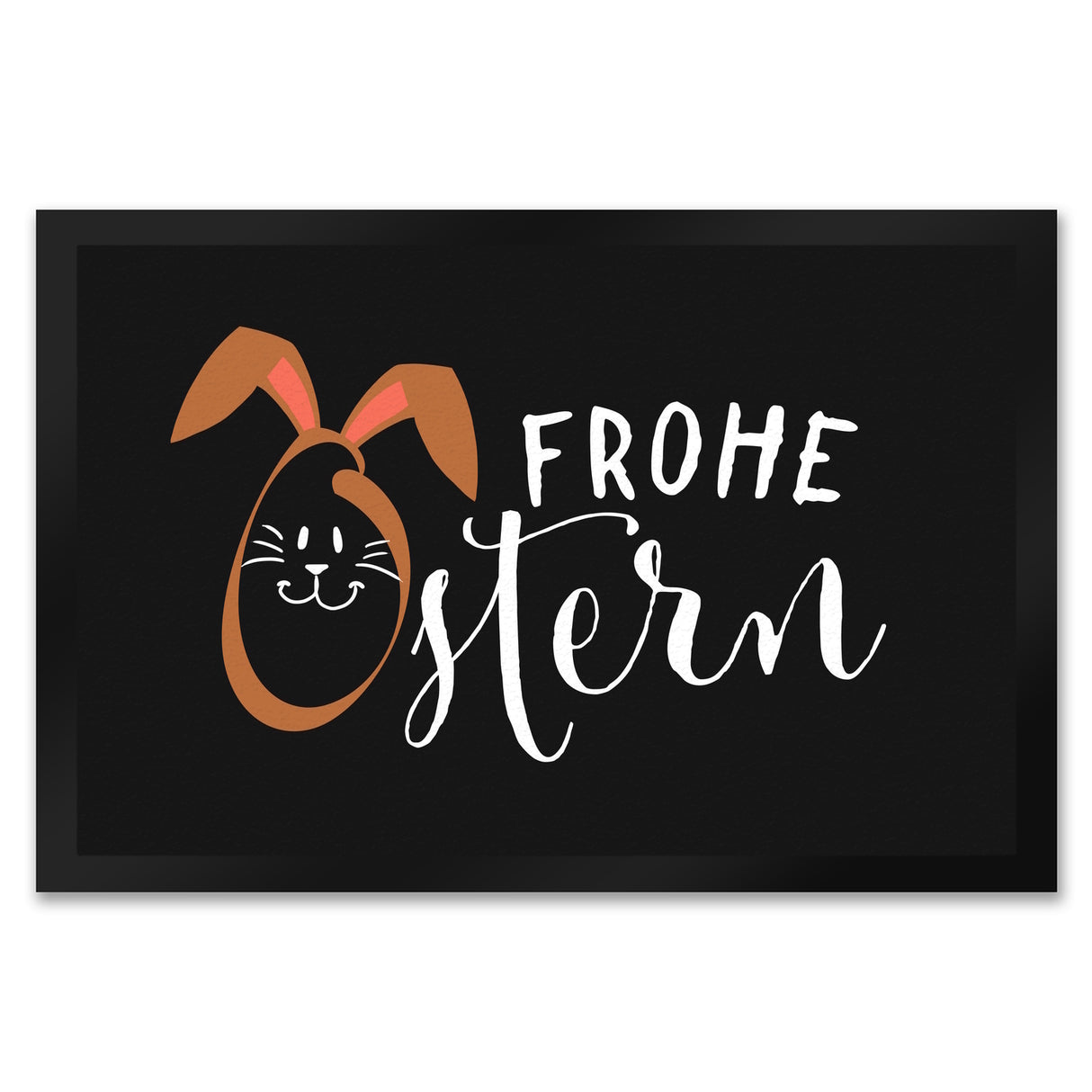 Frohe Ostern Fußmatte mit niedlichem Osterhasen