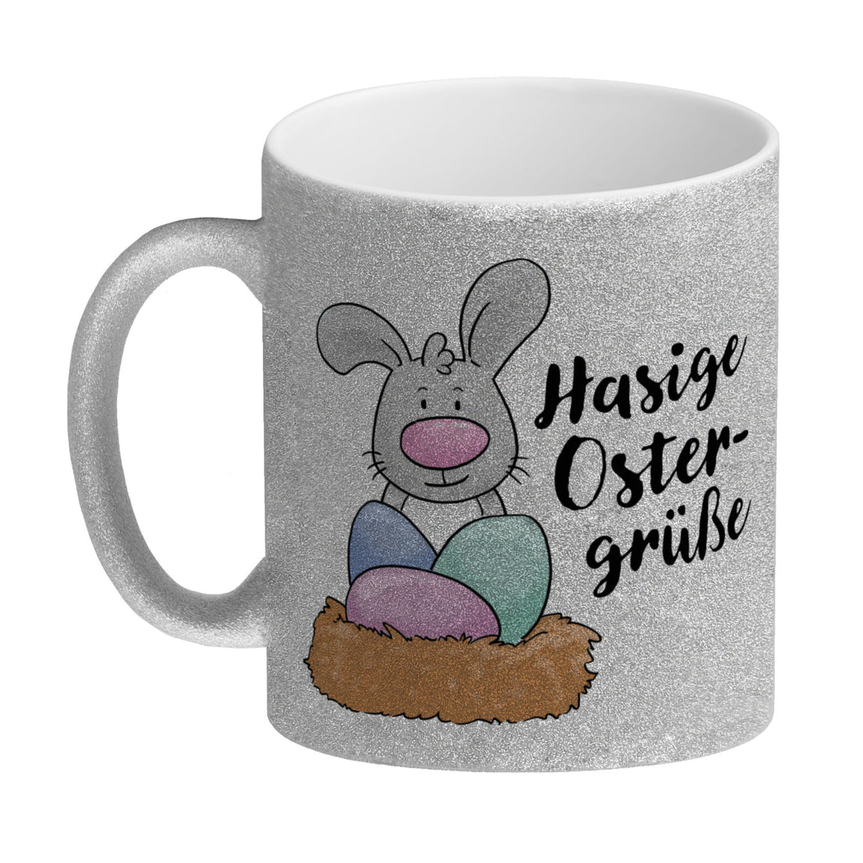 Hasige Ostergrüße Kaffeebecher mit niedlichem Osterhasen