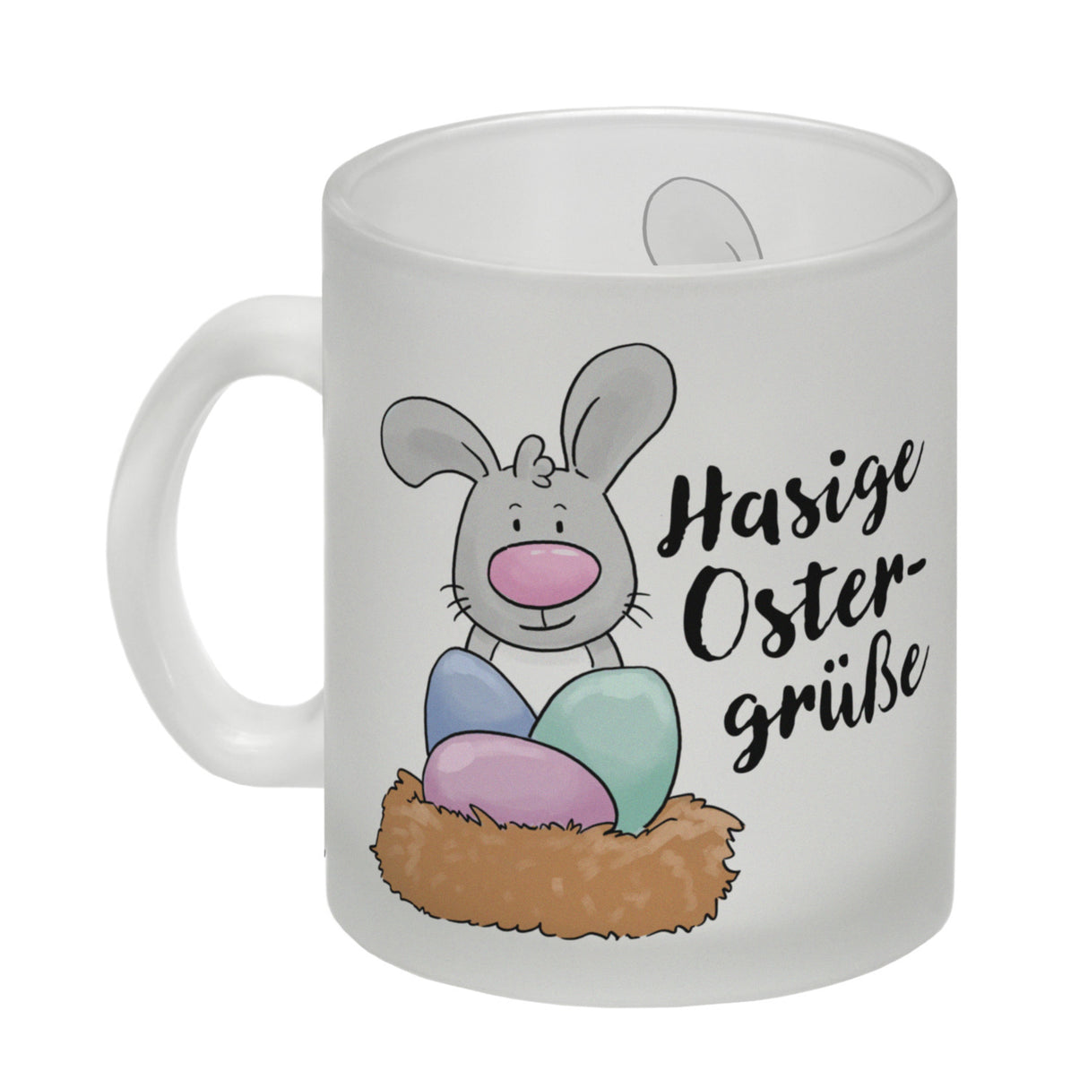 Hasige Ostergrüße Kaffeebecher mit niedlichem Osterhasen