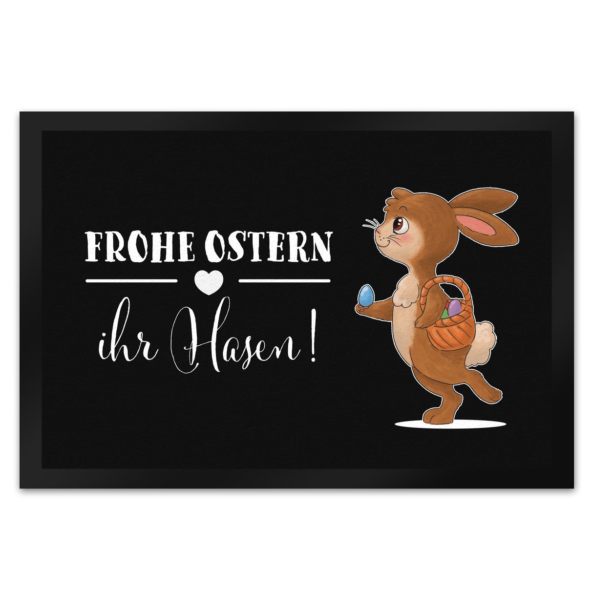 Frohe Ostern ihr Hasen Fußmatte mit süßem Osterhase