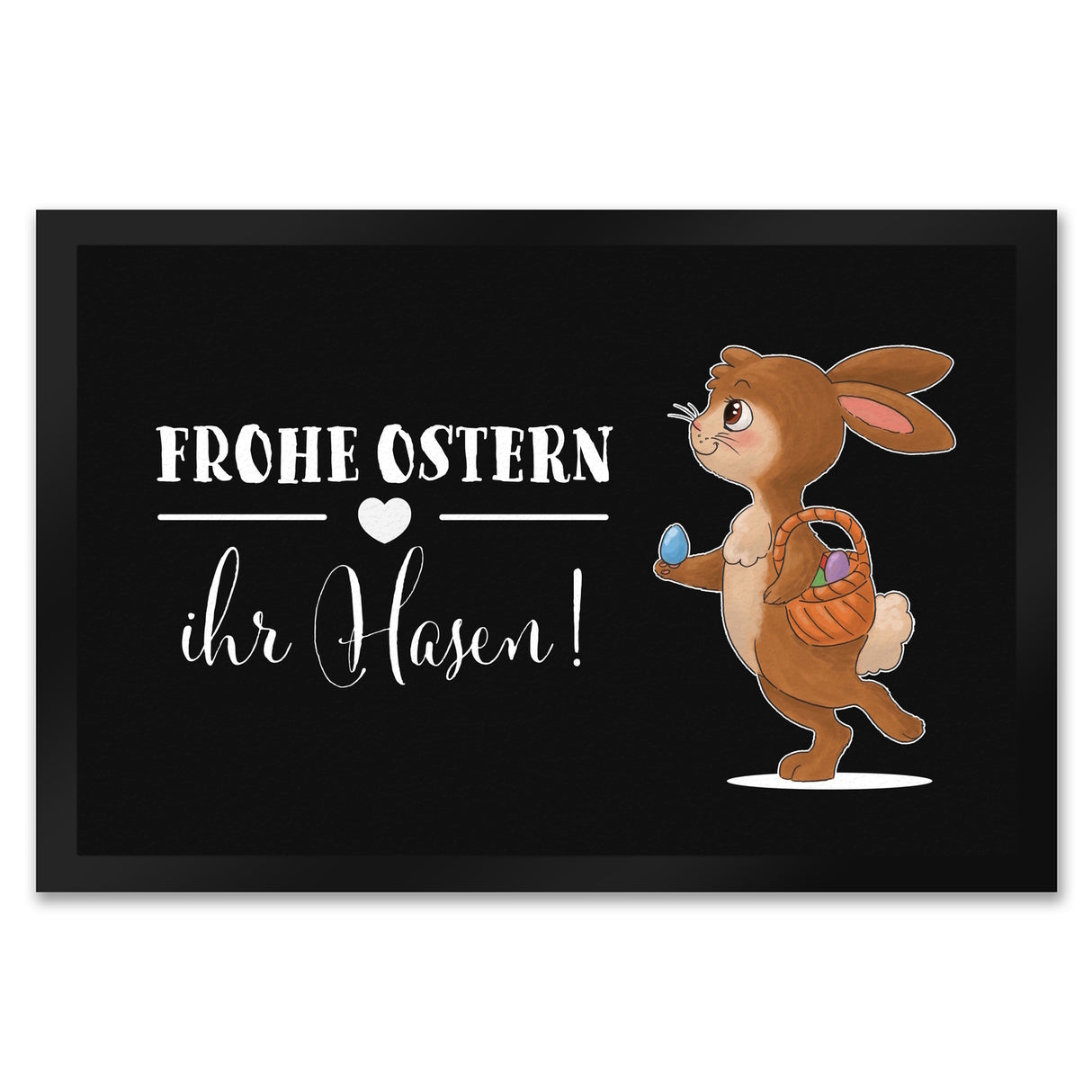 Frohe Ostern ihr Hasen Fußmatte mit süßem Osterhase