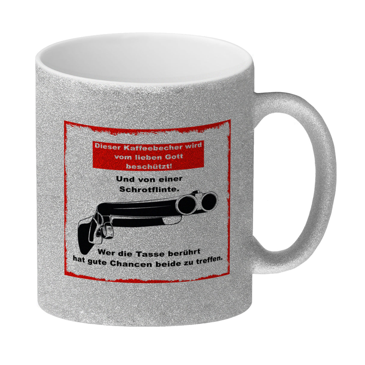 Dieser Becher wird von Gott und einer Schrotflinte beschützt Kaffeebecher