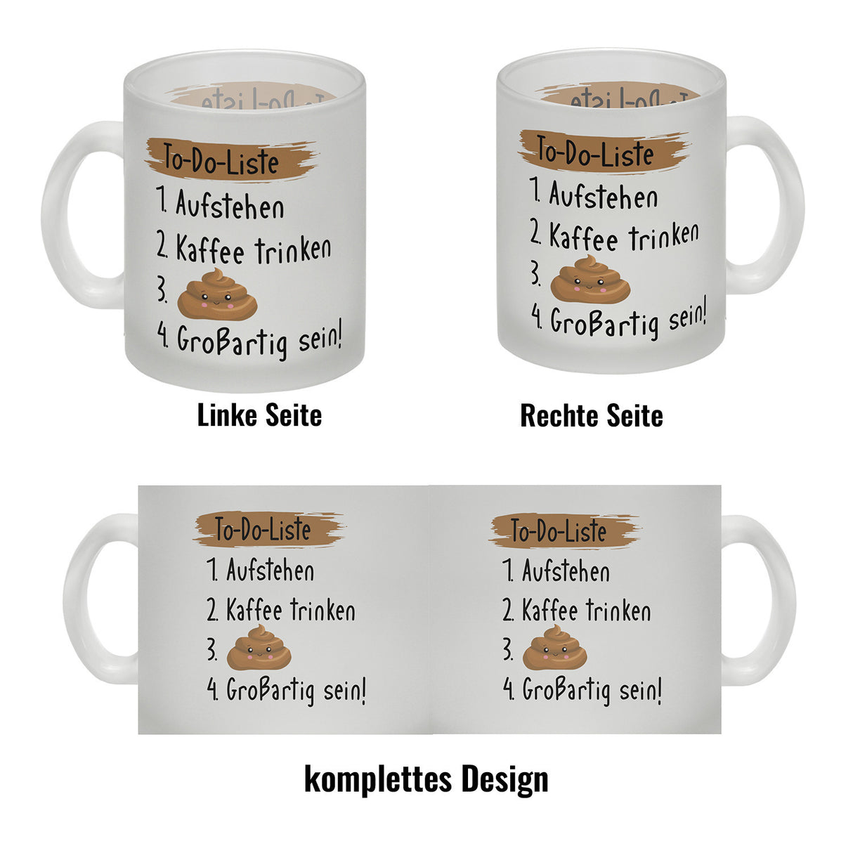 To-Do Liste Morgenroutine Kaffeebecher mit Spruch