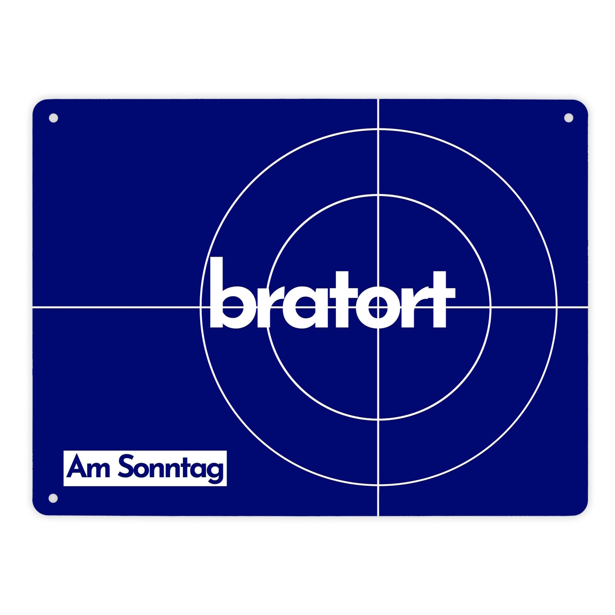 Bratort Metallschild in 15x20 cm mit Spruch: Bratort Am Sonntag