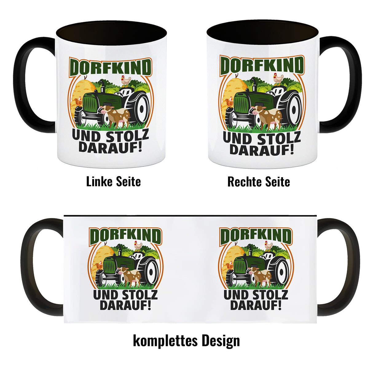 Dorf Kaffeebecher mit Spruch Dorfkind und stolz darauf