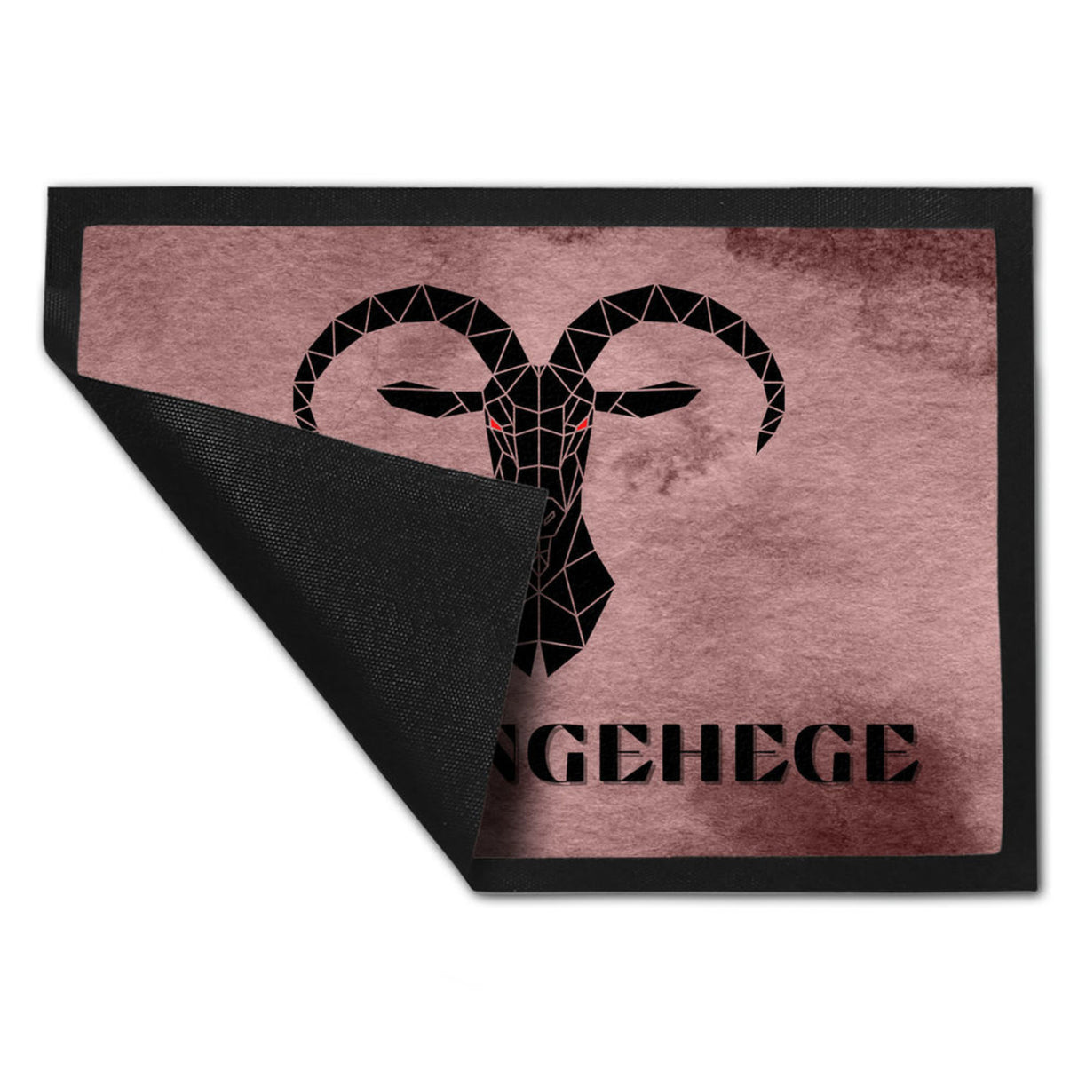 Zickengehege Fußmatte in 35x50 cm - Zicke begrüßt Gäste Variante 1