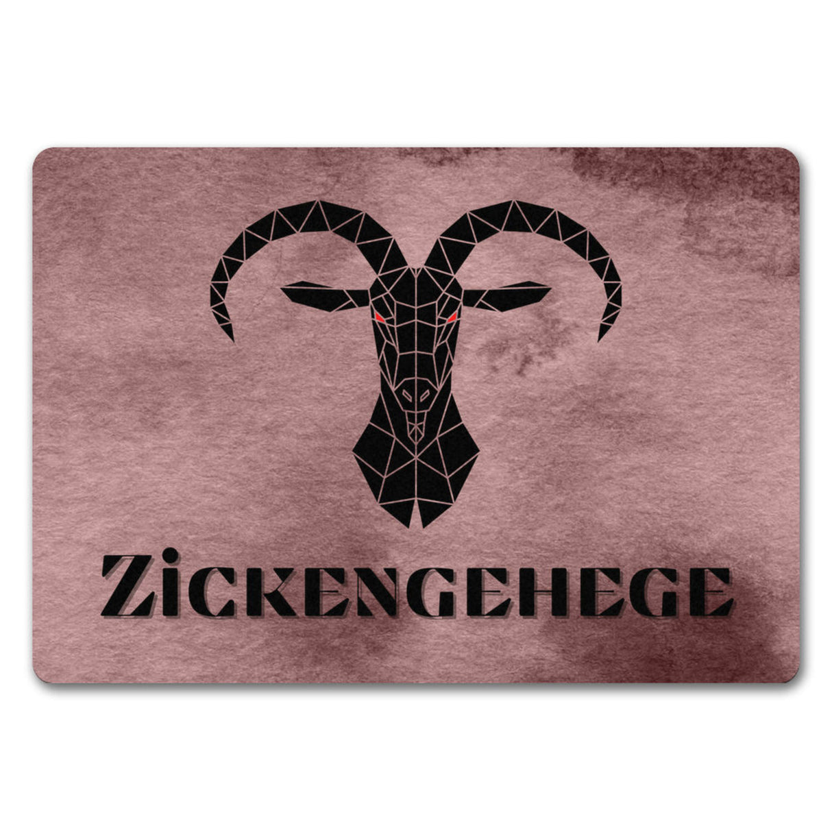 Zickengehege Fußmatte in 35x50 cm - Zicke begrüßt Gäste Variante 1