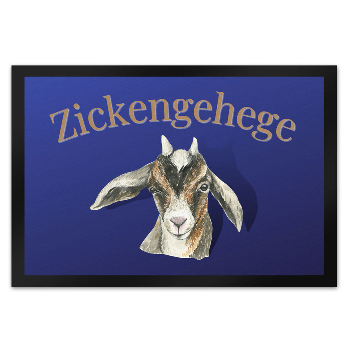 Zickengehege Fußmatte in 35x50 cm - Zicke begrüßt Gäste Variante 1