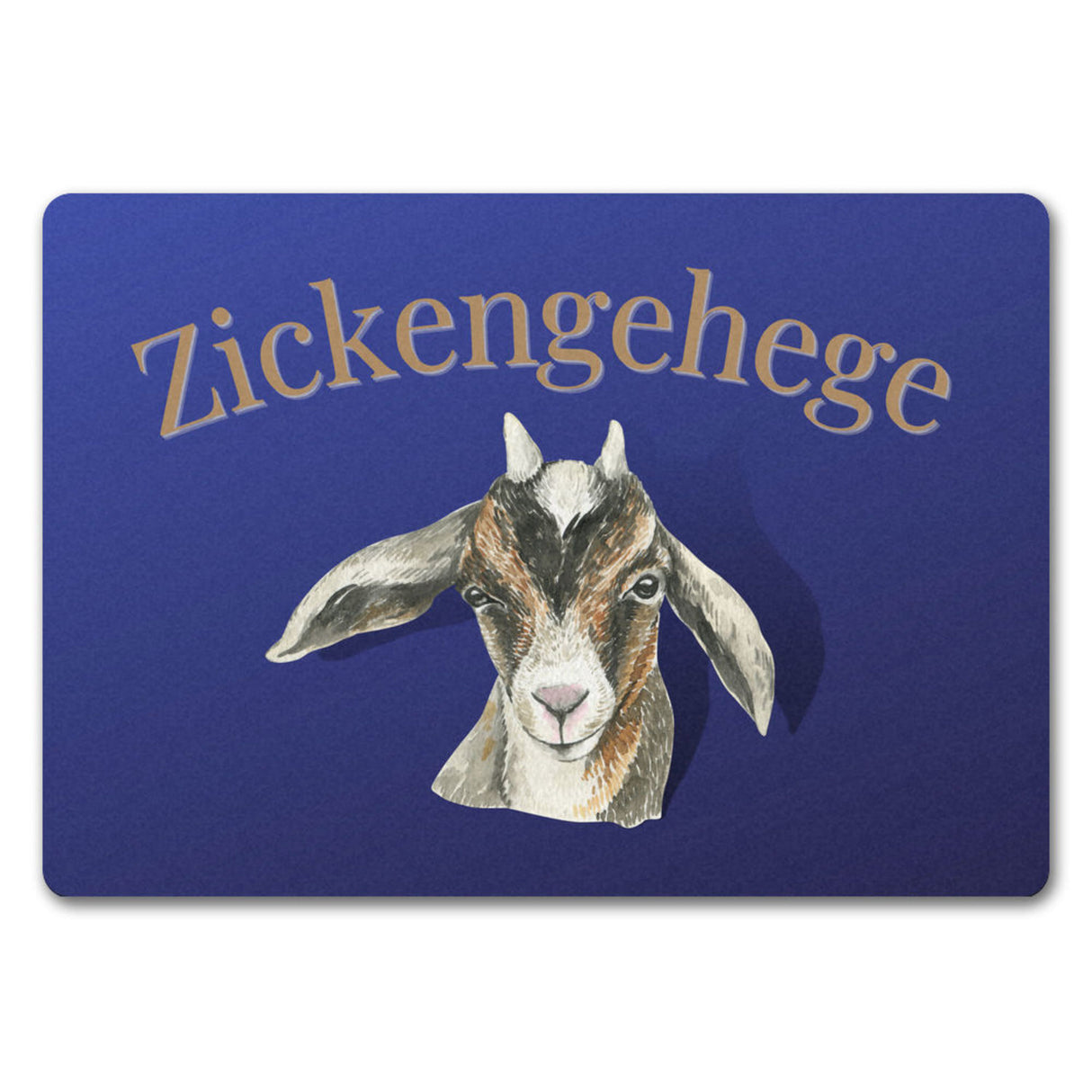 Zickengehege Fußmatte in 35x50 cm - Zicke begrüßt Gäste Variante 1