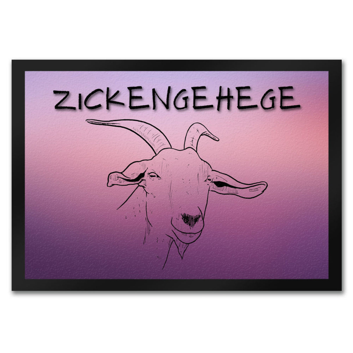 Zickengehege Fußmatte in 35x50 cm - Zicke begrüßt Gäste Variante 1
