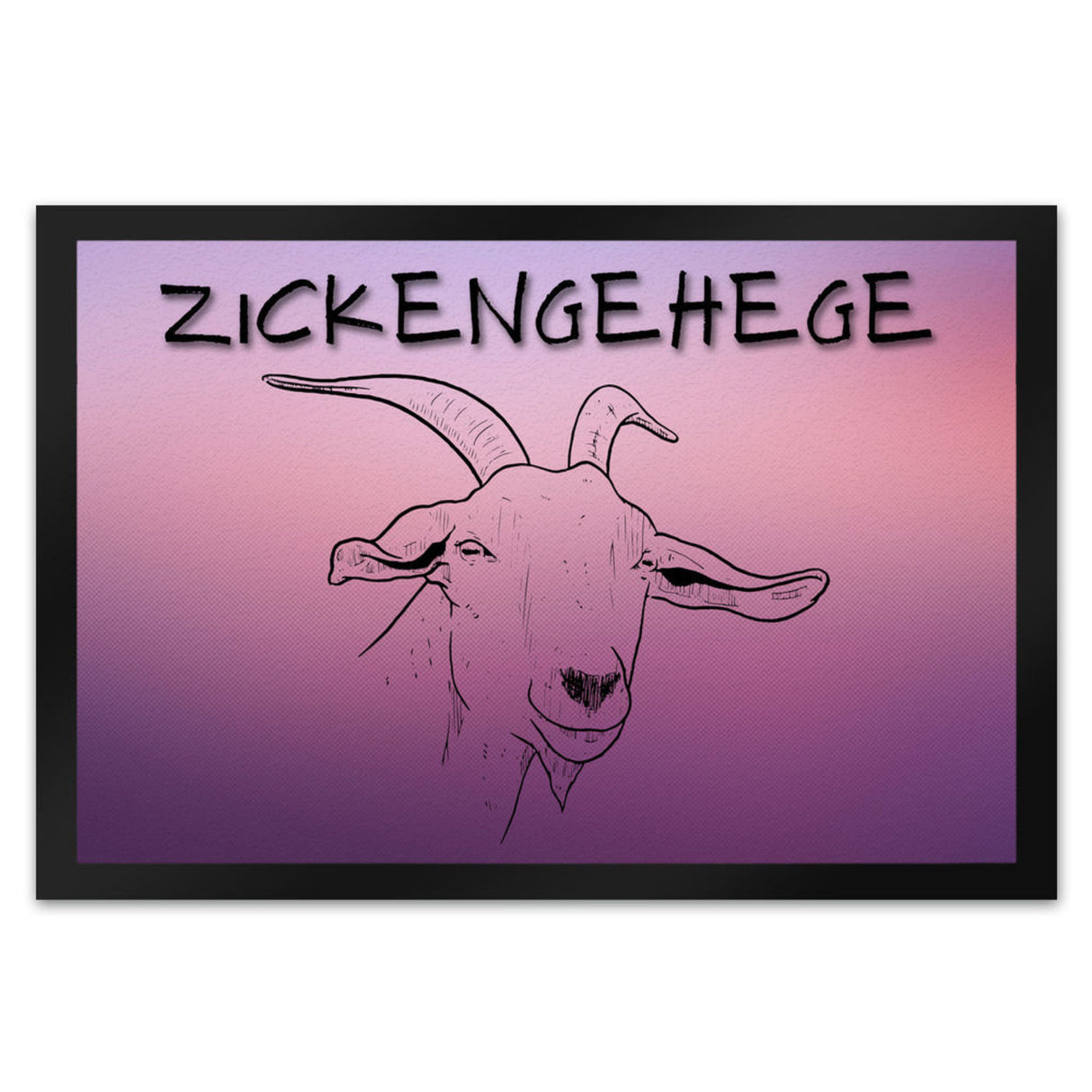 Zickengehege Fußmatte in 35x50 cm - Zicke begrüßt Gäste Variante 1