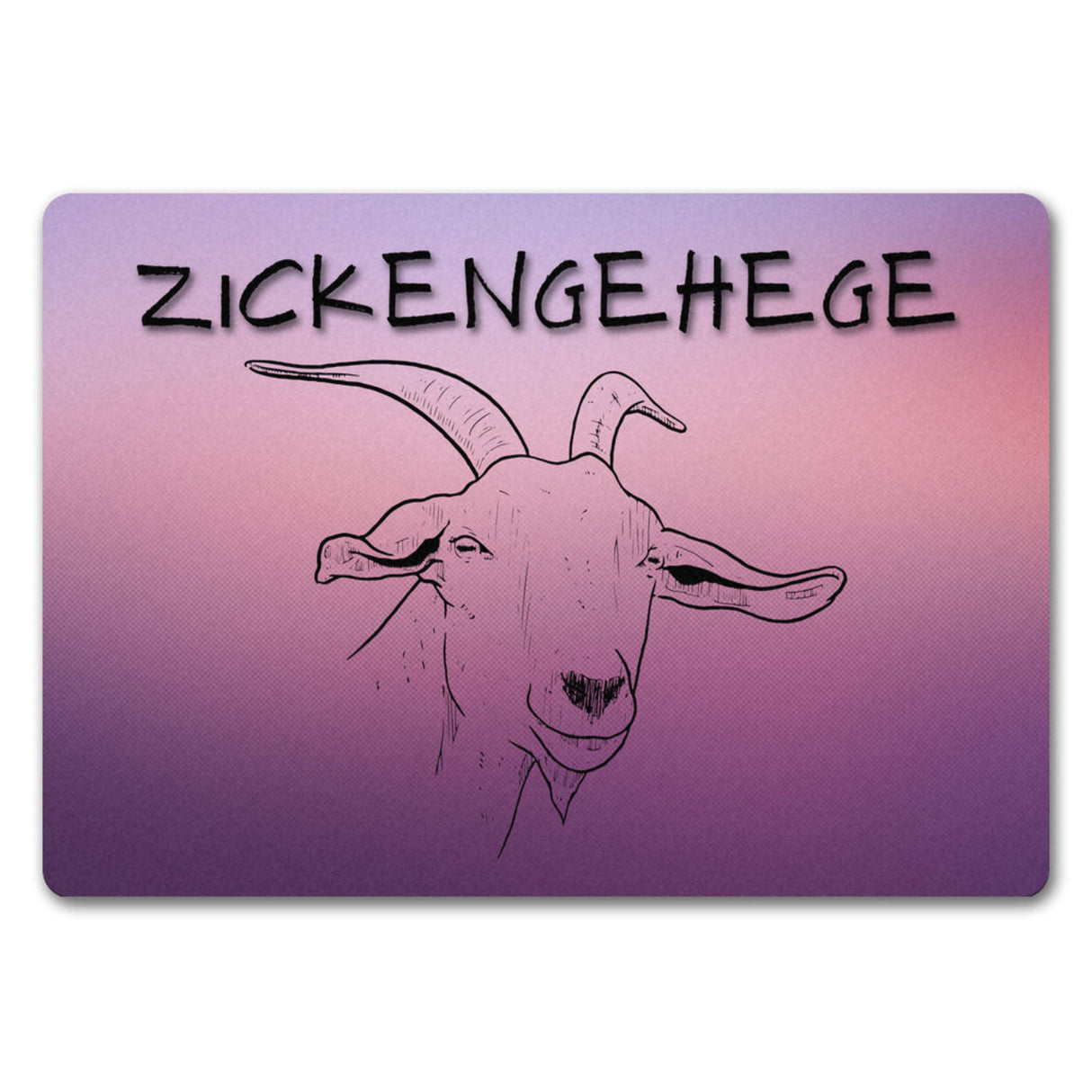Zickengehege Fußmatte in 35x50 cm - Zicke begrüßt Gäste Variante 1