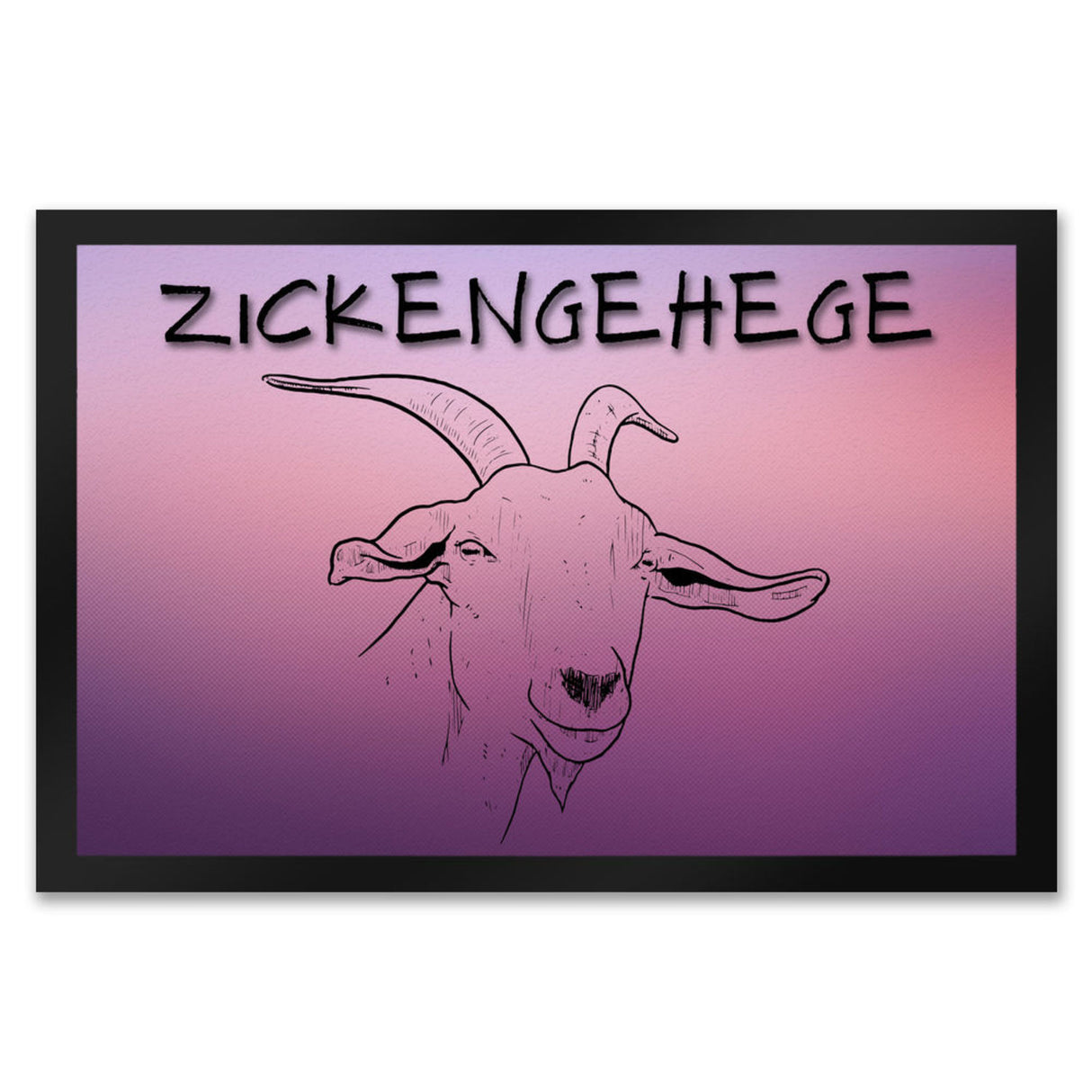 Zickengehege Fußmatte in 35x50 cm - Zicke begrüßt Gäste Variante 1