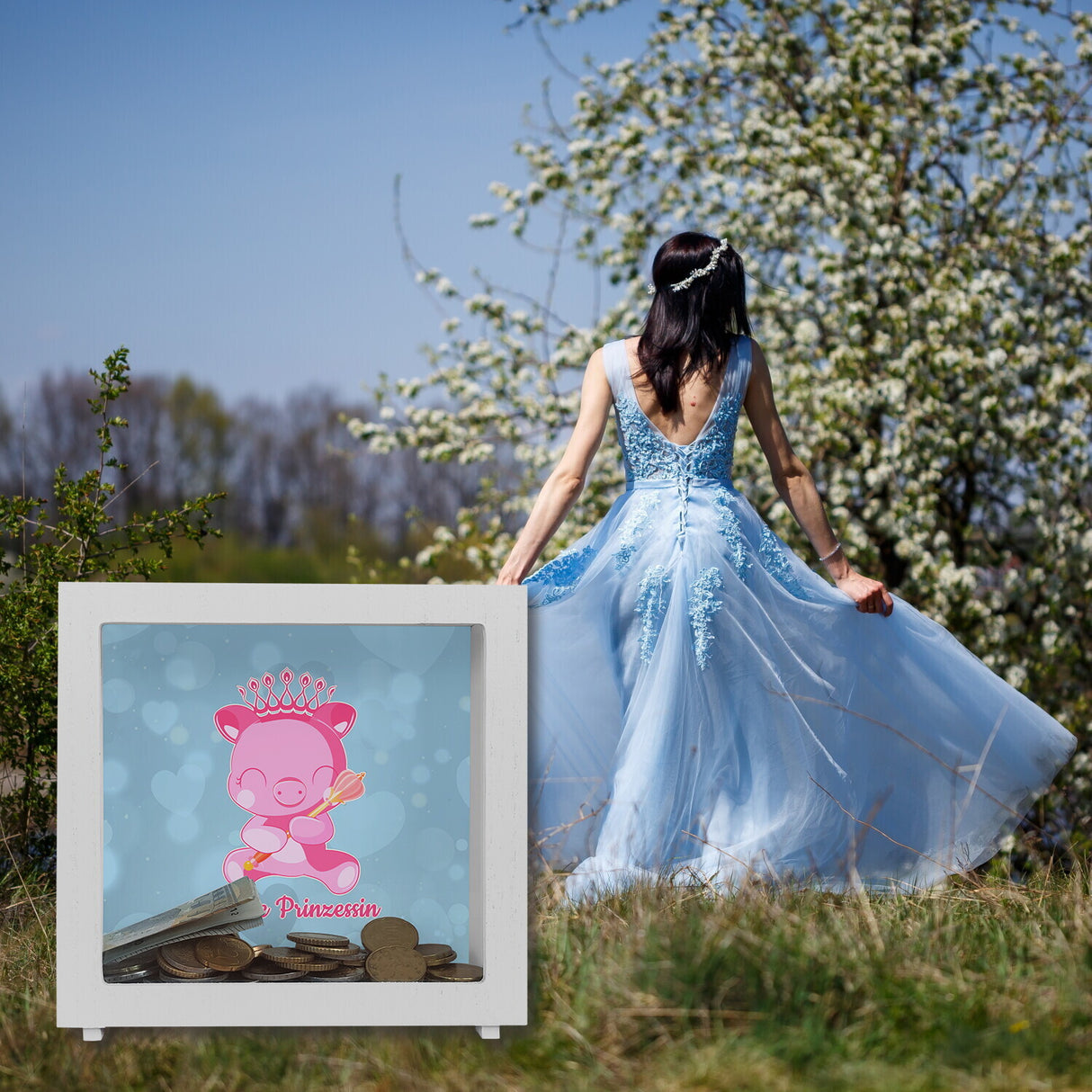 Kleine Prinzessin Spardose mit niedlichem Schweinchen