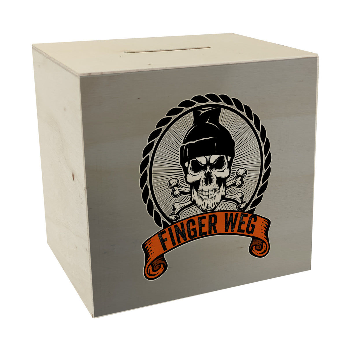 Totenkopf Finger Weg Spardose
