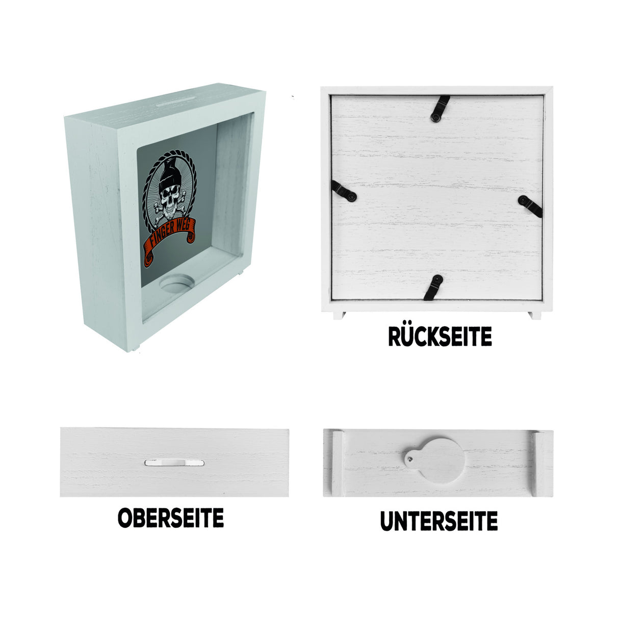 Totenkopf Finger Weg Spardose
