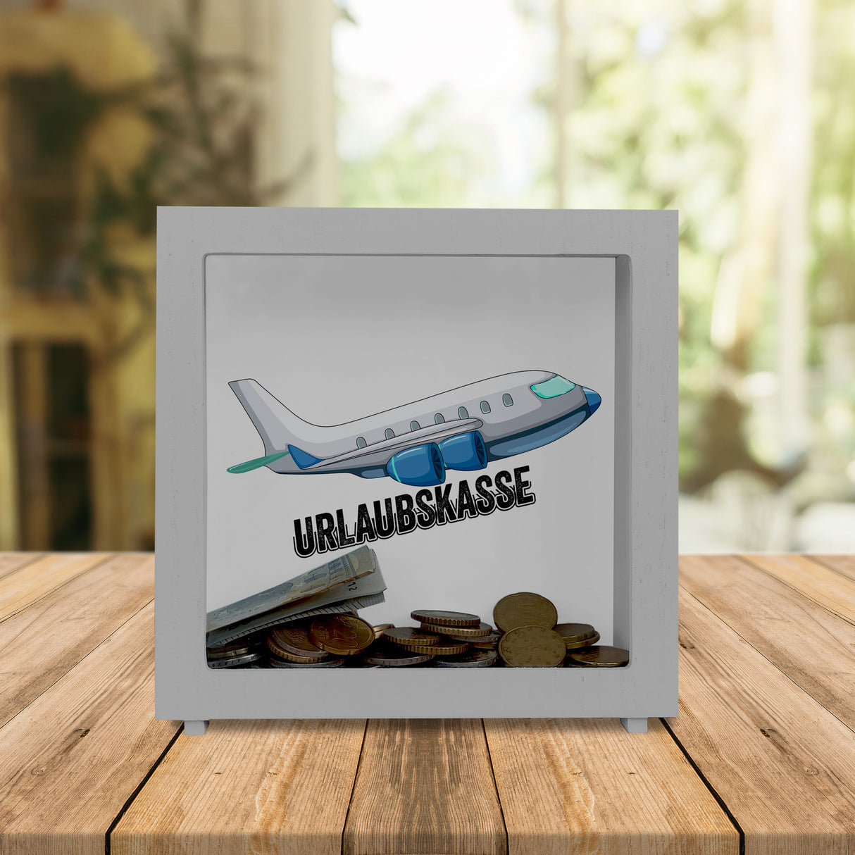 Urlaubskasse Flugzeug Spardose