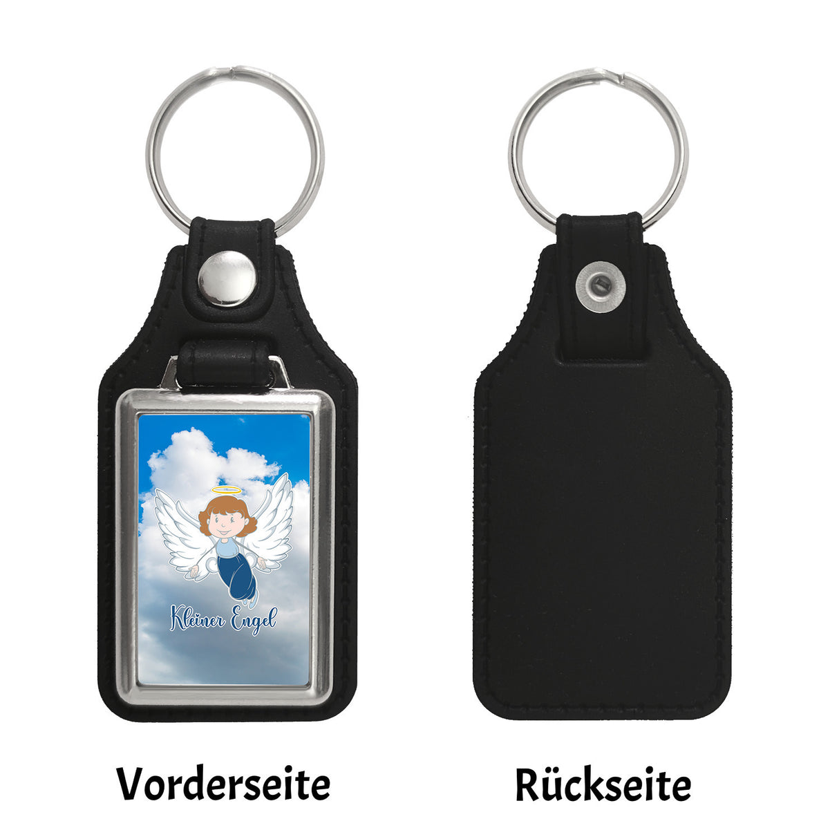 Kleiner Engel Schlüsselanhänger mit Wolkenhimmel und Schutzengel