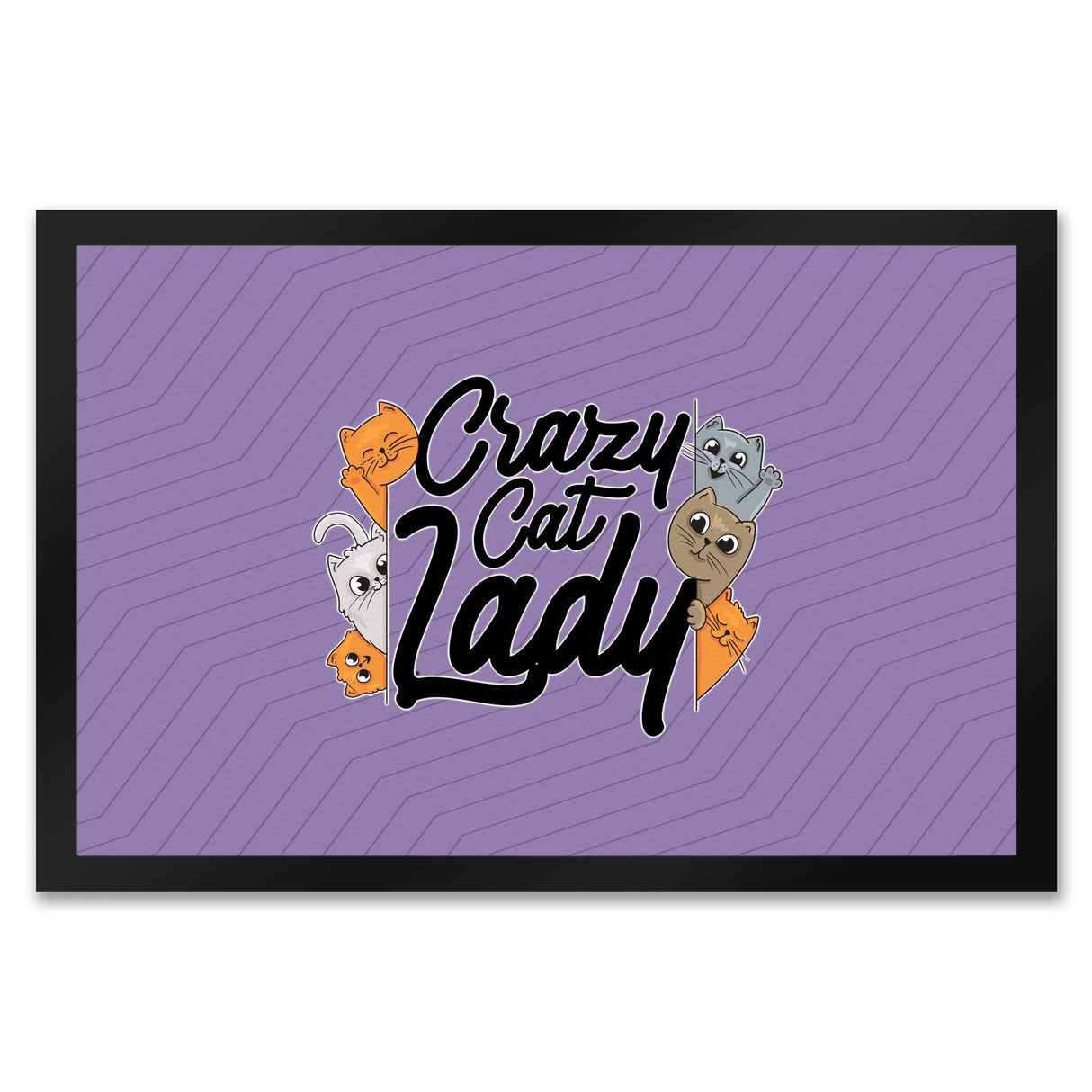 Katzen Fußmatte in 35x50 cm Crazy Cat Lady für Katzenliebhaber