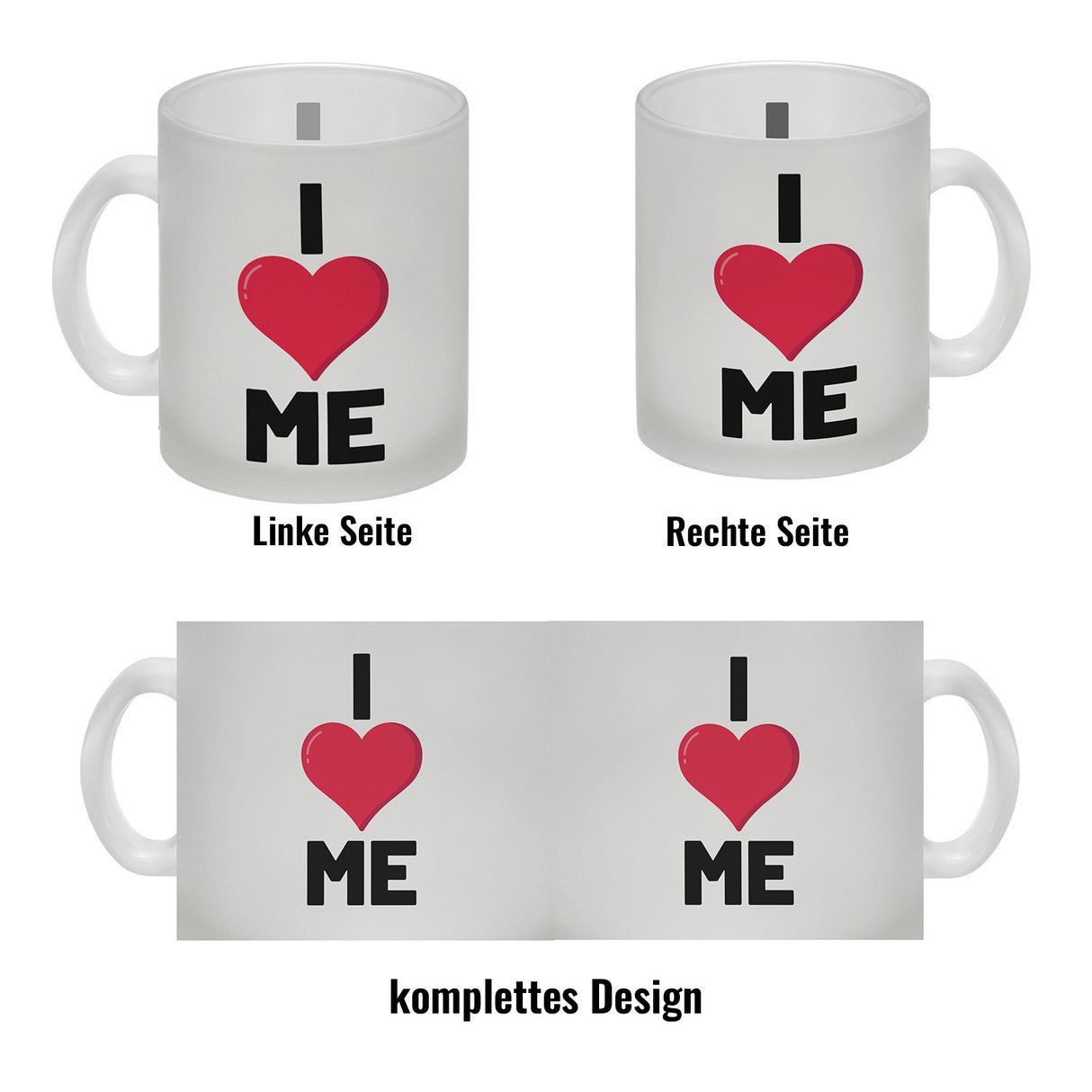 I love me Herz Kaffeebecher für Selbstverliebte