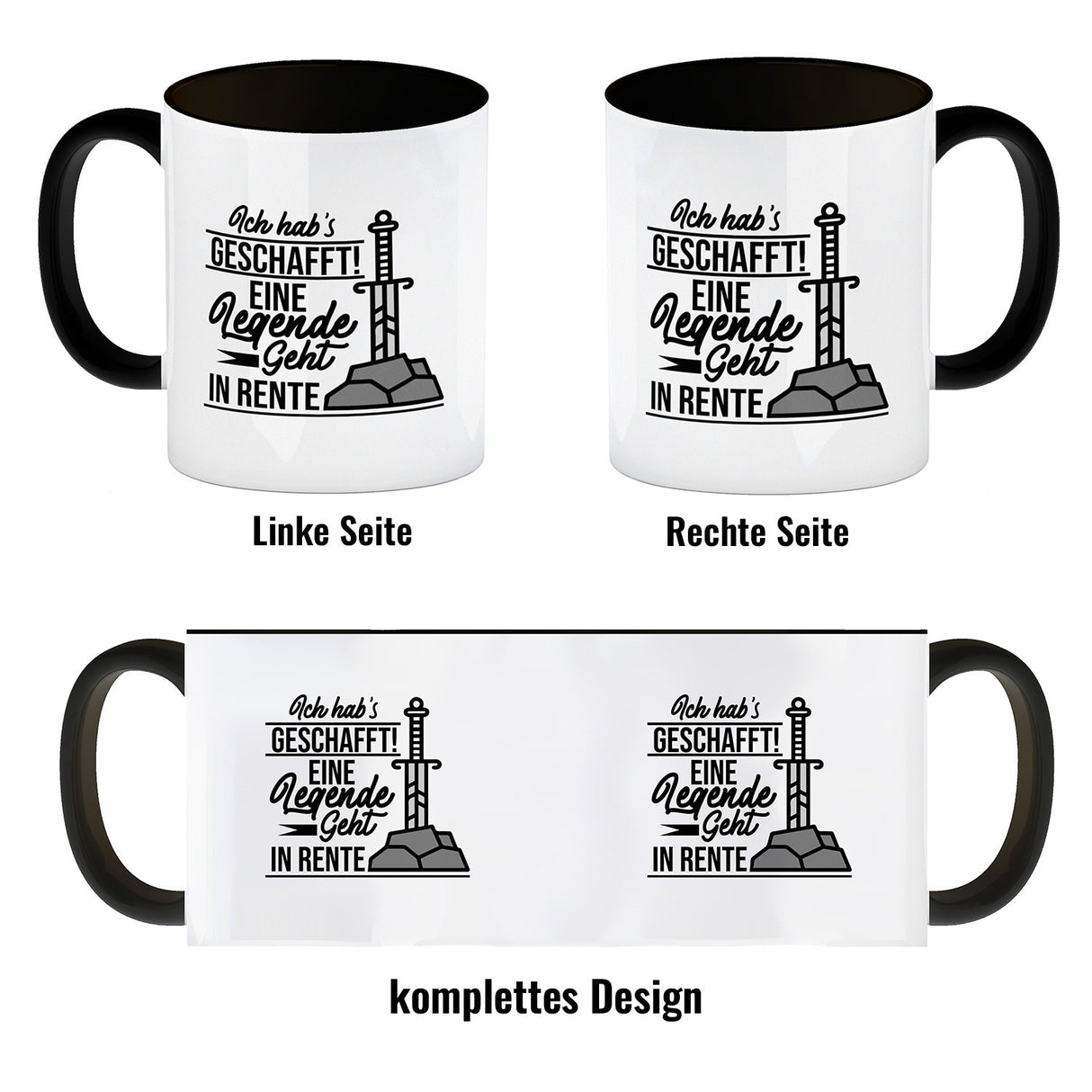 Rentner Kaffeebecher Ich habs geschafft Eine Legende geht in Rente