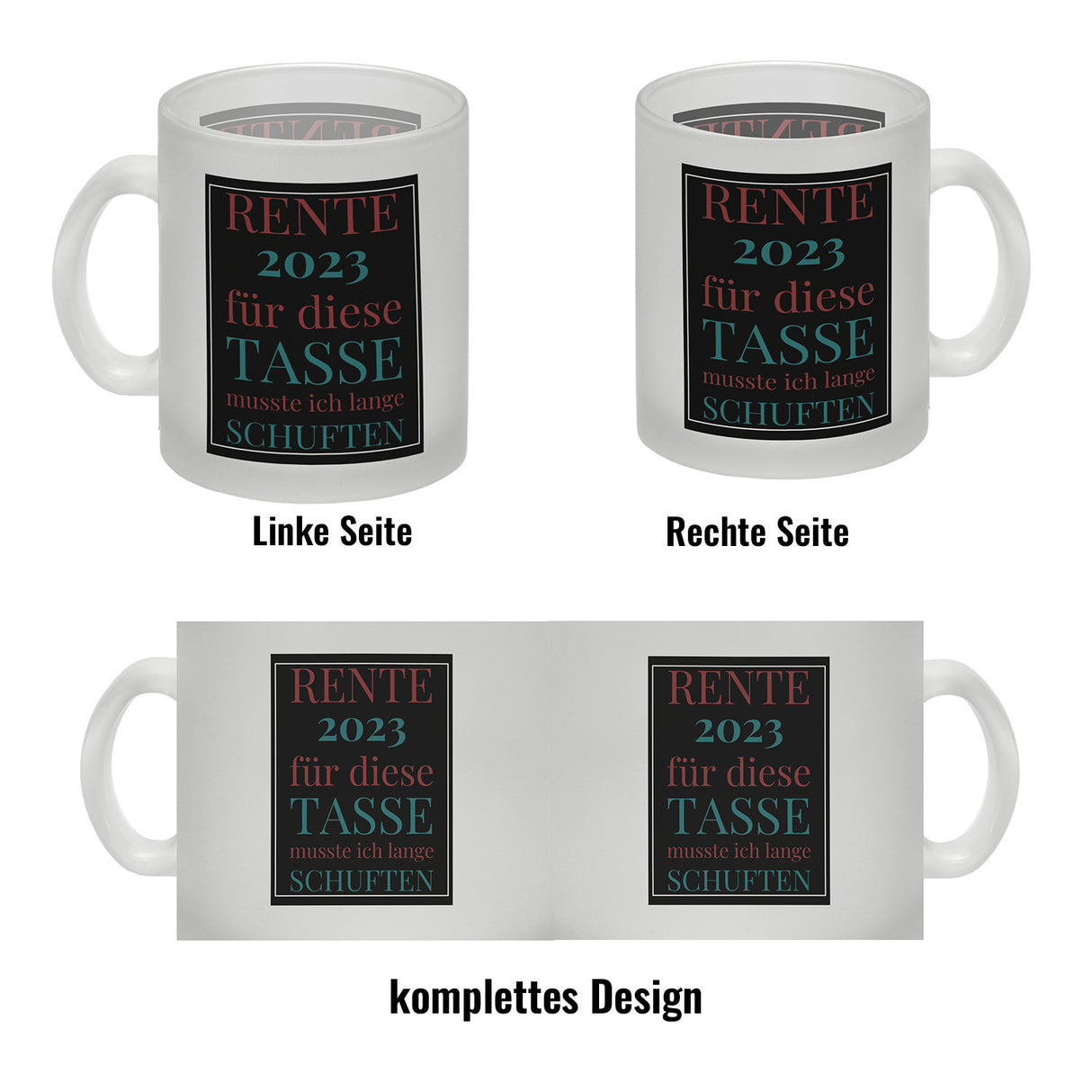 Rente 2023 Kaffeebecher eine bunte Tasse für Rentner