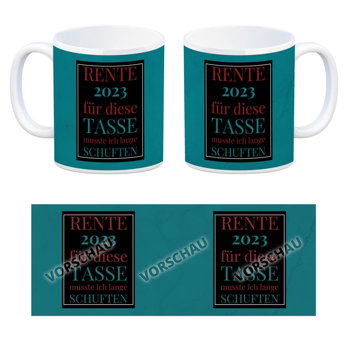 Rente 2023 Kaffeebecher eine bunte Tasse für Rentner
