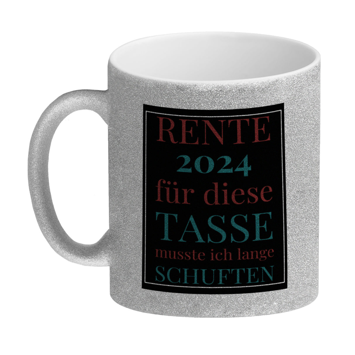 Rente 2024 Kaffeebecher eine bunte Tasse für Rentner